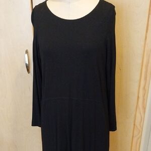 Eileen Fisher Scoop Neckline Long Sleeve High-Lo Dress Size Medium